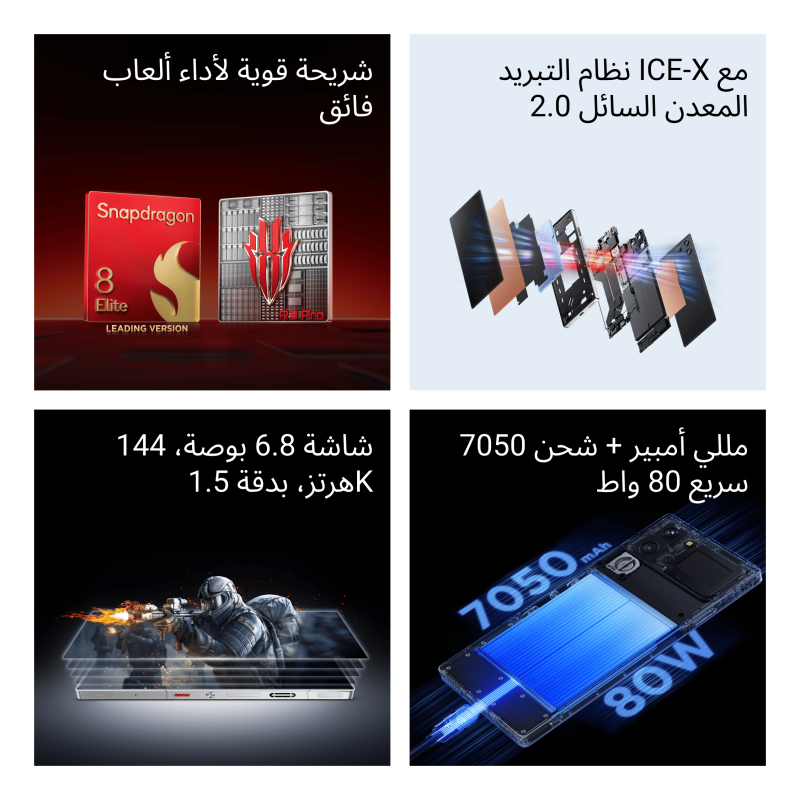 ريد ماجيك 10 اس برو 16 رام 512 5G جي شريحتين اسود DUSK