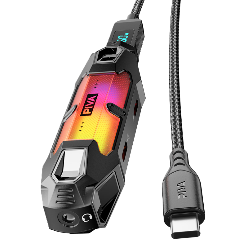 وصله بيفا X41 RGB الاصدار الجديد شحن 60 واط سماعه ابره 3.5mm سماعه تايب سي PIVA ADAPTER