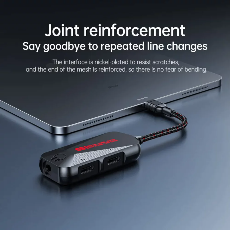 وصلة تايب سي 3في1 مدخلين تايب سي ومدخل 3.5mm AUX من بلكستون 24 بت | PLEXTONE