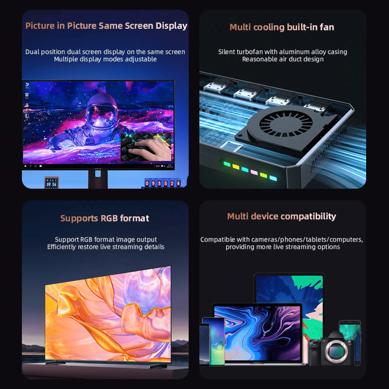 الجاتو للبثوث 6 في 1 وصله بث مباشر للاعبين 4K 60HZ HDR 