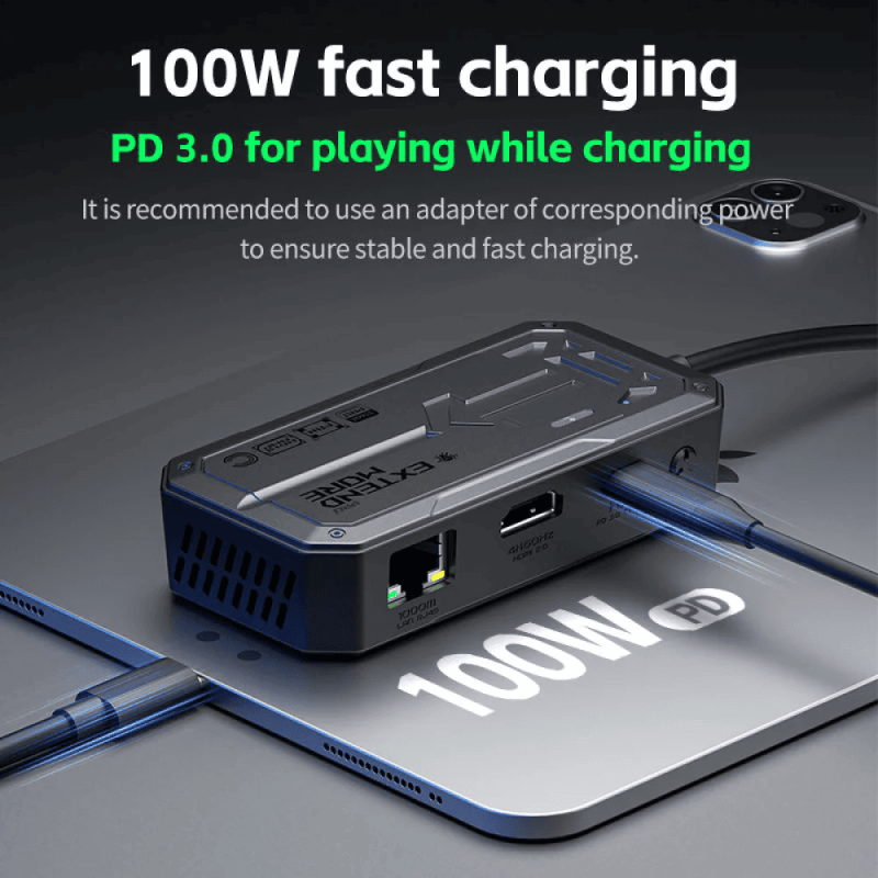 ادابتر وصله شحن وسماعه ايثرنت بلكستون 6 في 1 الاصدار الجديد Plexstone 6 in 1