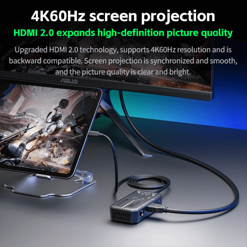 ادابتر وصله شحن وسماعه ايثرنت بلكستون 6 في 1 الاصدار الجديد Plexstone 6 in 1