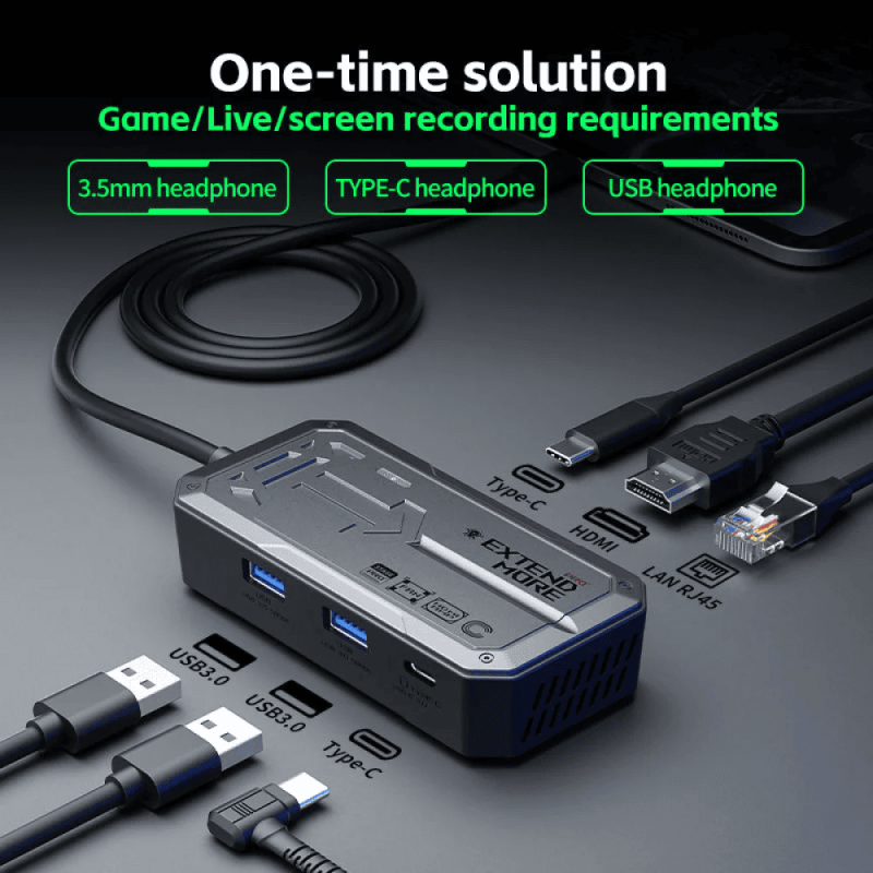 ادابتر وصله شحن وسماعه ايثرنت بلكستون 6 في 1 الاصدار الجديد Plexstone 6 in 1