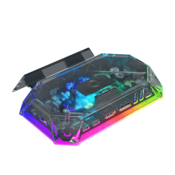 وصلة تايب سي 1 في 12 باضاءه RGB و دعم 4K 120Hz وهيكل شفاف | JSAUX