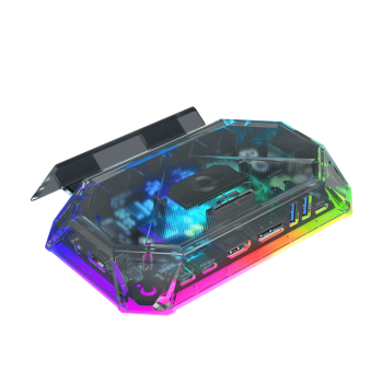 وصلة تايب سي 1 في 12 باضاءه RGB و دعم 4K 120Hz وهيكل شفاف | JSAUX